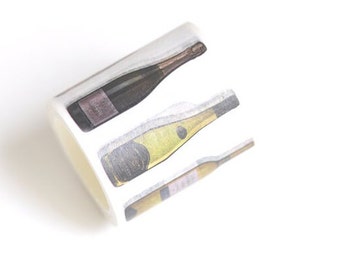 Weinflasche Washi Tape / Glasflasche für Wein / japanisches Masking Tape 40mm breit x 5 Meter No.12271