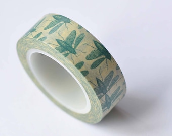 Insect Tapes Masking Vintage Print Illustration Washi Tape 15mm Wide x 10M Roll No.12679