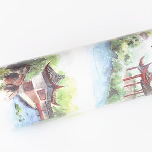 Vintage Asian Pavillion Landscape Scenery Washi Tape Lined Paper Tape 100mm x 3M No.12128