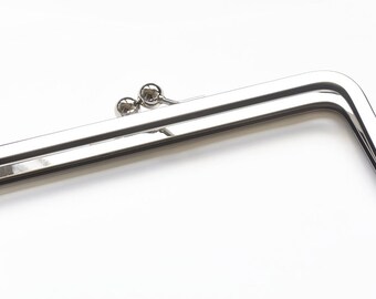 Silver Rectangular Purse Frame Clutch Bag Purse Frame Glue In Style 20cm x 7cm