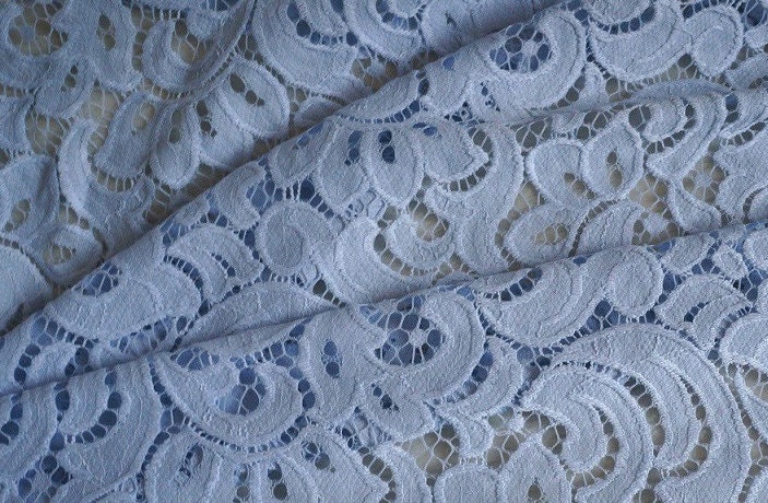 Beautiful Soft Light Blue Lace Fabric 140cm x 50cm （55” x 19)