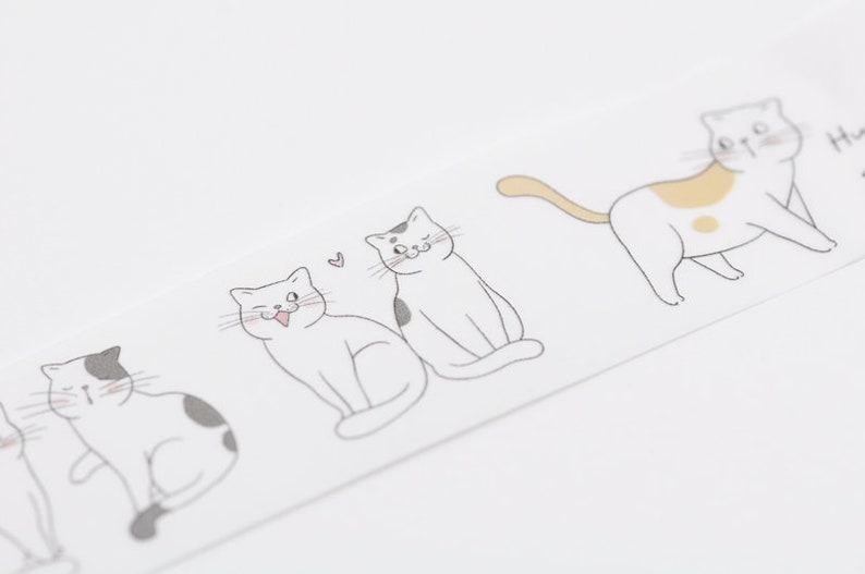 Katzen Washi Tape 30mm x 3 Meter A Rolle mit Rückseitenpapier Bild 5