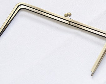 27cm (10 1/2") Brushed Brass Purse Frame Large Bag Hanger Glue-In Style 27 x 12cm