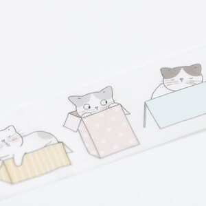 Katzen Washi Tape 25mm x 3 Meter A Rolle mit Rückseite Bild 5