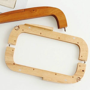 1 Piece 25cm 10 Retro Purse Frame / Large Wood Handle Purse Frame With Screws Pick Up Your Color zdjęcie 4