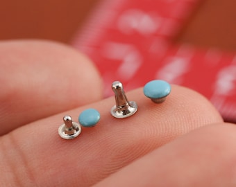 Super mini rivets en laiton, différentes couleurs, 20 ensembles un paquet de 3 mm et 4 mm, dimension/couleur de médiator