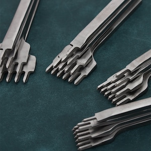 3mm/4mm/5mm/6mm Leather Stitching Prong Chisel 1/2/4/6 Prongs Sets