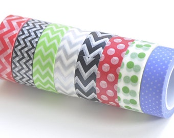 Washi Tape Set 8 Rolls A Set No.12091