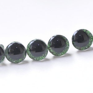 12mm Safety Eyes Green Glittering Eyes/ Amigurumi Animals Eyes / Safety Eyes Come With Washers/ 10pcs(5 Pairs) A Pack