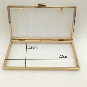 Box-Geldbeutel-Rahmen-Clutch-Tasche zum Einkleben, 22 cm x 12 cm 8 x 5, Silber/Hellgold/Gunmetal-Schwarz, Farbe auswählen Bild 4
