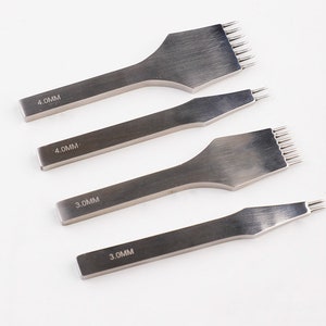 3 mm/4 mm/5 mm lädersömnadsstift rund mejsel - 2 stift/ 5 stift/ 7 stift