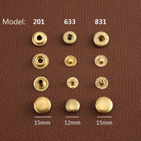 Personalized Logo/Text Brass Snap Closure 4size 8/10/12.5/15mm/Leather  Craft Snaps/Fastener Button Purse Clasp Bag Sewing