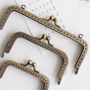 Retro Bronze Purse Frame Sewing Purse Frame Various Size 6.5/7.5/8.5/10.5/12.5/15/18 2to 7 image 4