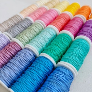 Jewellery Making Necklace Bracelet Weaving No.72 Strands 0.8mm x 25 Meters A Roll Thread 24 Colors A Set