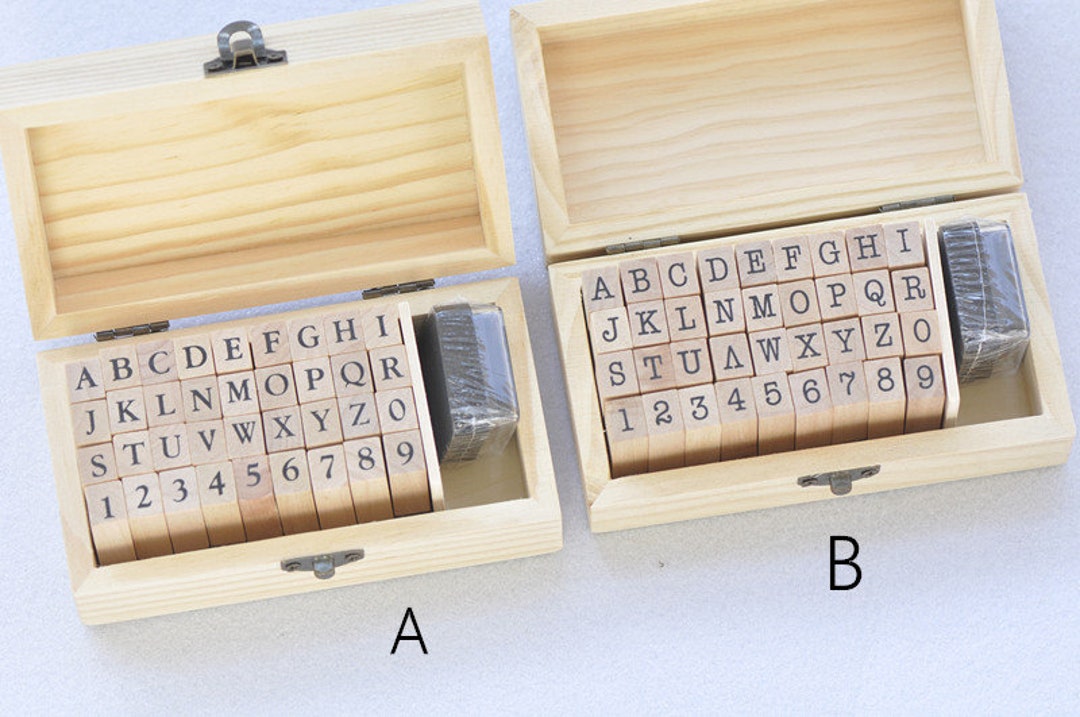 36pcs Rubber Stamp Blocks Set Alphabet and Number A Z and 09 Etsy