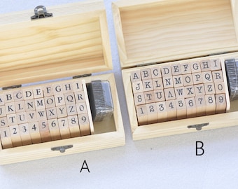 36pcs bloques de sello de goma conjunto alfabeto y número A- Z y 0-9