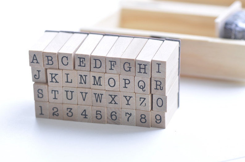 36pcs Rubber Stamp Blocks Set Alphabet and Number A Z and 09 Etsy