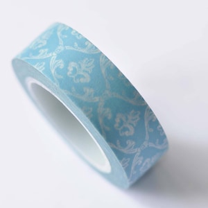 Retro Floral Design Blue Washi Tape 15mm Wide x 10M No.12538