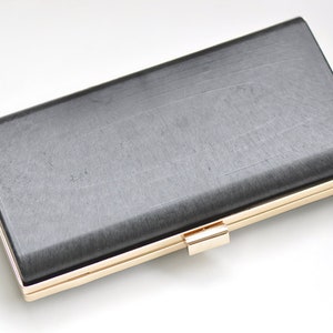 Bolso de mano con marco para monedero, estilo encolado, 22 cm x 12 cm (8" x 5"), color plateado, dorado claro y bronce, negro