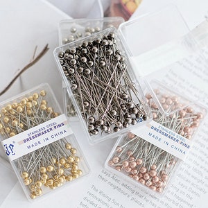 Dressmaker Pins Craft Needle Supplies 38mm Set of 100pcs A Box Pick up  Color 