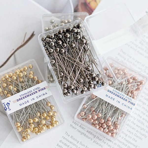 Dressmaker Pins Craft Needle Supplies 38mm Set of 100pcs A Box Pick Up Color