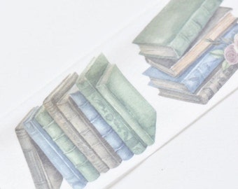 Retro Wide Book Washi Tape Journals Bande 40mm De Large x 5 Mètres Rouleau No.11099