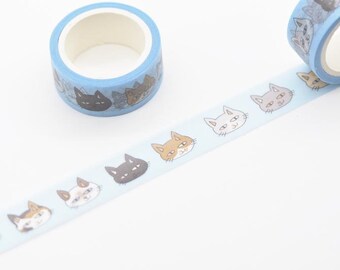 Lovely Cat Washi Tape Kitten Masking Tape 15mm Wide x 5 Meters No.12473