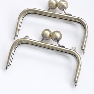 16cm x 8cm Tube Purse Frame With Large Kiss Lock Bag Hardware Light Gold/Bronze/Silver/Gunmetal Two Styles