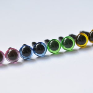 9mm ( 11/32 inches) Round Transparent Amigurumi Animals Eyes/Safety Eyes /Come With Washers- 10pcs A Pack/ Pick Color