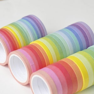 Rainbow Washi Tape Full Set, Rainbow Card Scrapbooking Tape, Gift Wrapping Tape Set of 20--- 3mm/5mm/7.5mm