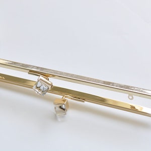 23cm( 9") Open Channel Purse Frame With Crystal Kisslock Pick Color Gold And Silver