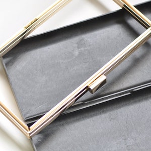 Box Purse Frame Clutch Bag Glue-in Style 22cm x 12cm 8 x 5 Silver/Light Gold/ Gunmetal Black Pick Color image 3