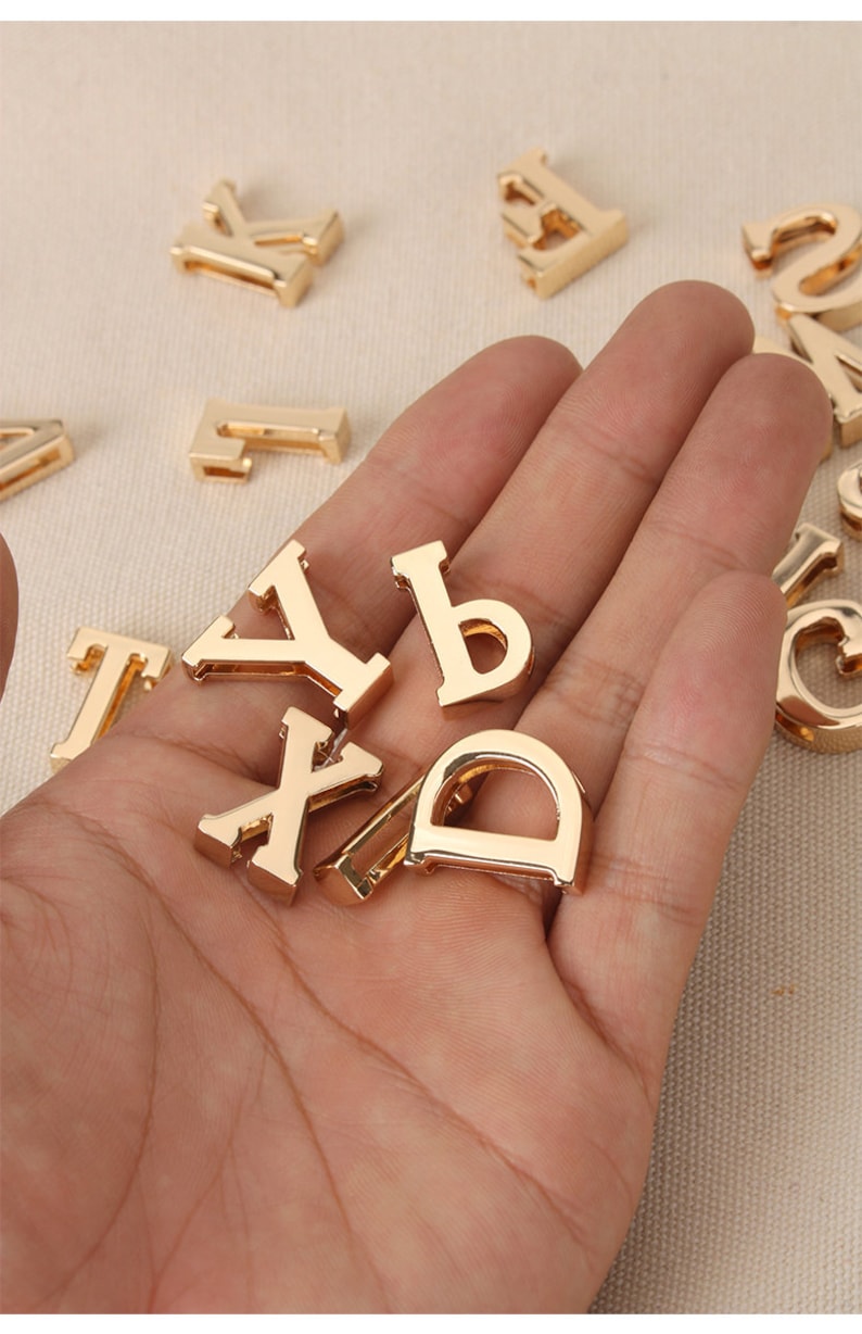 1 Piece Light Gold A-Z Alphabet Pendants 22mm Pick Style image 5