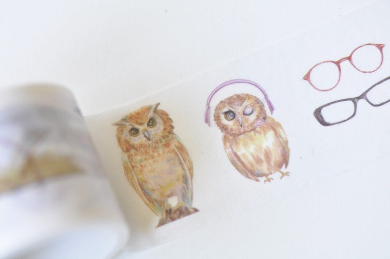 Lovely Owl Design Washi Tape 30mm x 5M Roll No.13277 image 2