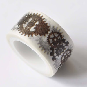 Steampunk Gear zelfklevende Washi Tape 20mm breed x 5M No.12460