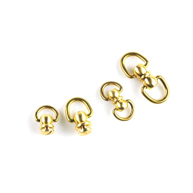 Brass Screwed Studs Back Pull Ring Button Leather Hardware