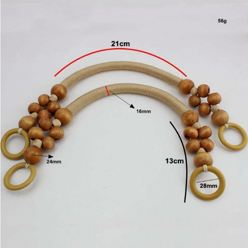 A Pair Rope Handle With Wood Beads 47cm Pick Color - Etsy