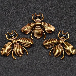 3pcs Bee Button Leather Decoration Button 29.5mmx 34.5mm