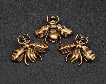 3pcs Bouton d’abeille Bouton de décoration en cuir 29.5mmx 34.5mm