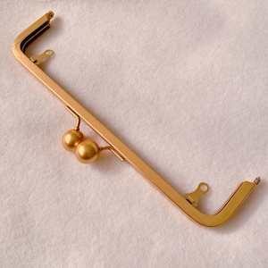 24.5cm x 8.5cm ( 9&quot; x 3&quot;) Vintage Gold Purse Frame Handle Purse Frame Large Kiss Lock With Screws