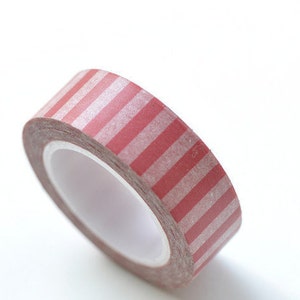 Rode strepen Deco Washi Tape 15mm breed x 10M Roll No.12262