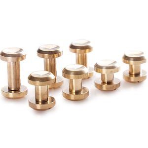 Messing KonkavVerschluss Schraubknöpfe/ Knopf Lederschrauben Gürtelstecker 2er Set A Pack Pick The Height
