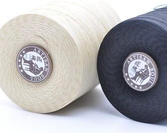 150D (0.8mm) 16 Strands Flat Wax Polyester Thread Leather Craft Hand Sewing Material 1240 Meters A Roll--Pick Color
