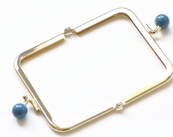 Colla telaio borsa oro da 9,7 cm con stile con blocco bacio caramelle 9,7x6,5 cm