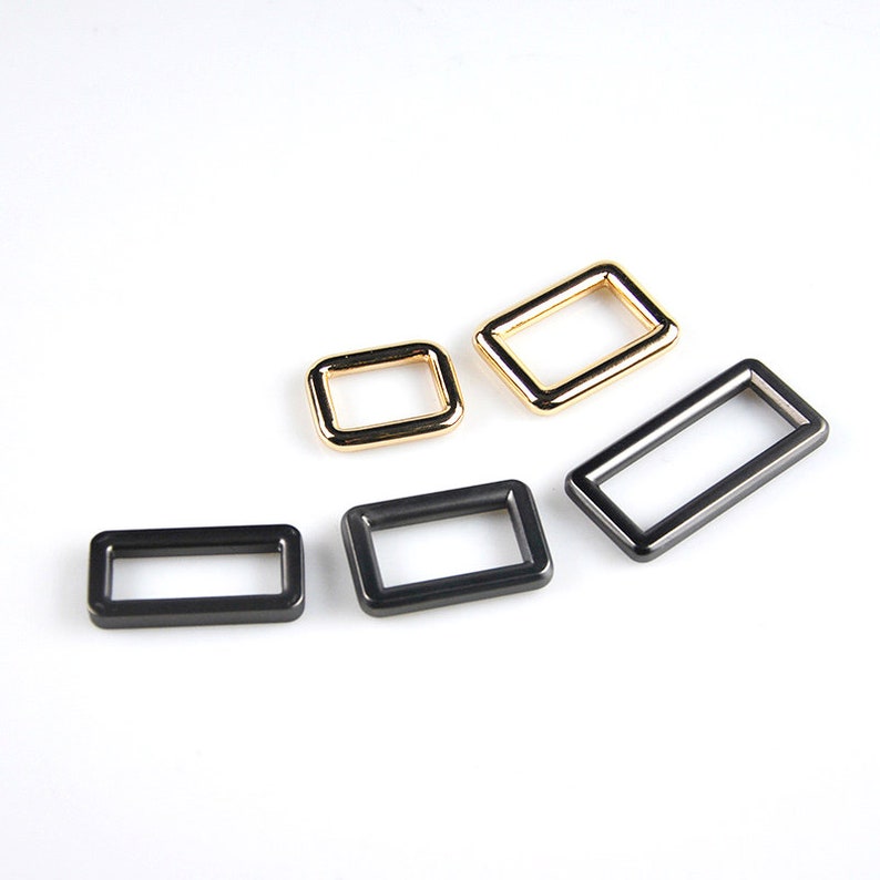 Rectangle Rings For Bags Fingdings Gold And Matte Gunmental Etsy