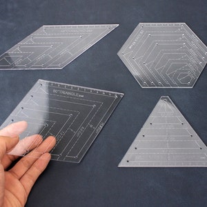 Transparent Ruler Leather Crafter Ruler 4 Pieces A Set