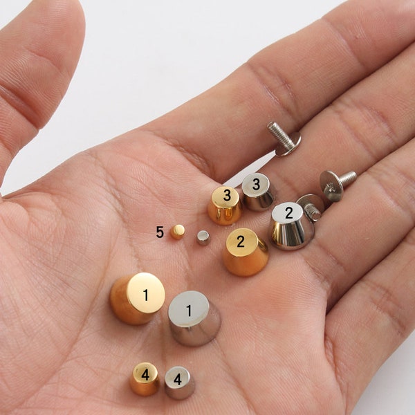 Rivets and Studs for Bottom of Handbags/Screwed Studs/ Button Leatherworking Screws Belt Stud 1 Set A Pack Pick Size/Color
