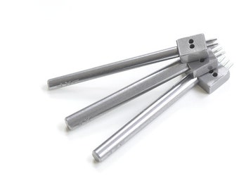 4mm/5mm/6mm/8mm Cuero Stitching Prong Chisel Round Hole-2/3/4/5/6 Prongs Disponibles