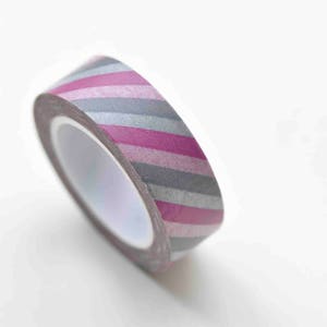 Colourful Stripes Deco Washi Tape 15mm Wide x 10M Roll No.12935