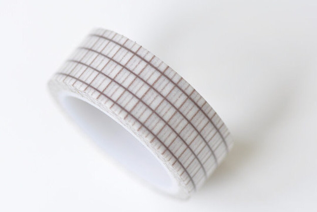 Elegant Brown Grid Pattern Washi Tape Journal Supplies 15mm Wide X 5 ...